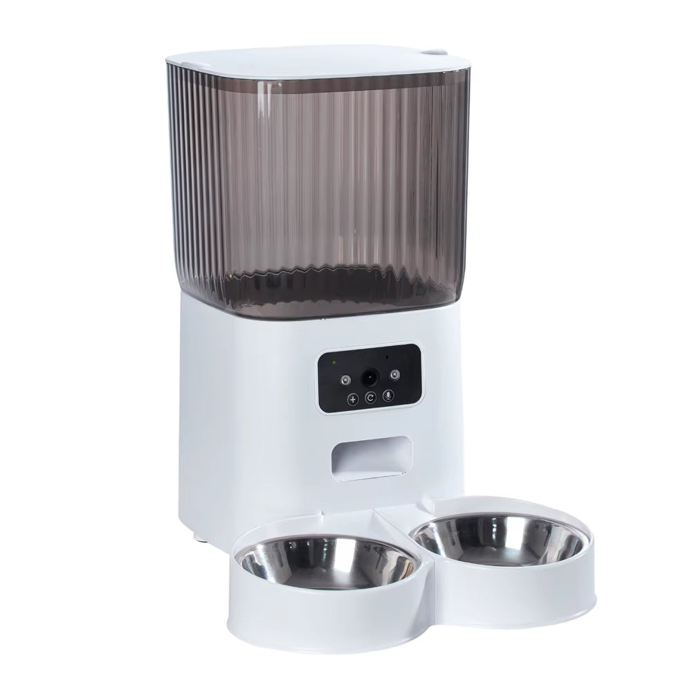 5L Dual Bowl Power Smart Pet Feeder Key Video Monitoring Cats and Dogs Automatic Timed Distribution Feeding