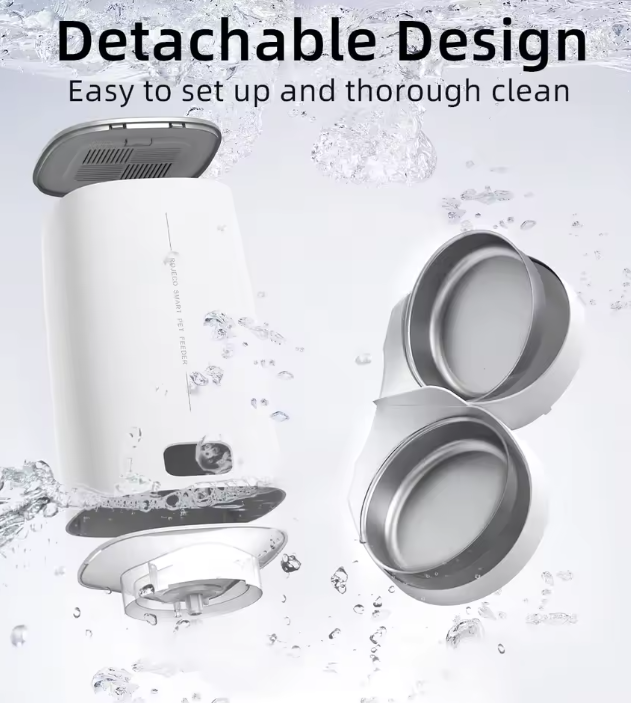 App-controlled cat feeder with voice recording