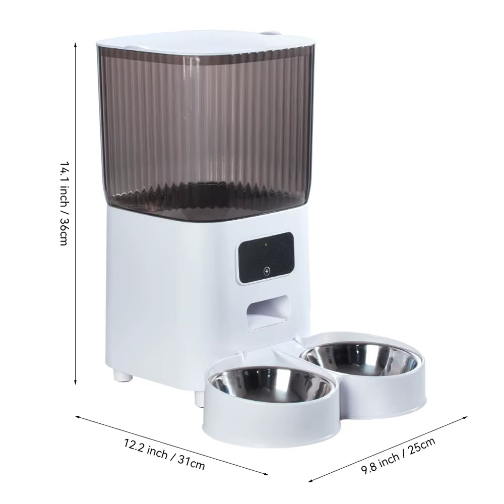 5L Dual Bowl Power Smart Pet Feeder Key Video Monitoring Cats and Dogs Automatic Timed Distribution Feeding