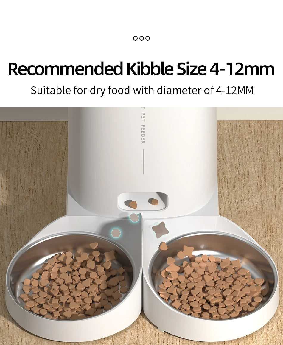 Smart WiFi Pet Feeder – App-Controlled Auto Food Dispense ( 4L, double, single bowl)