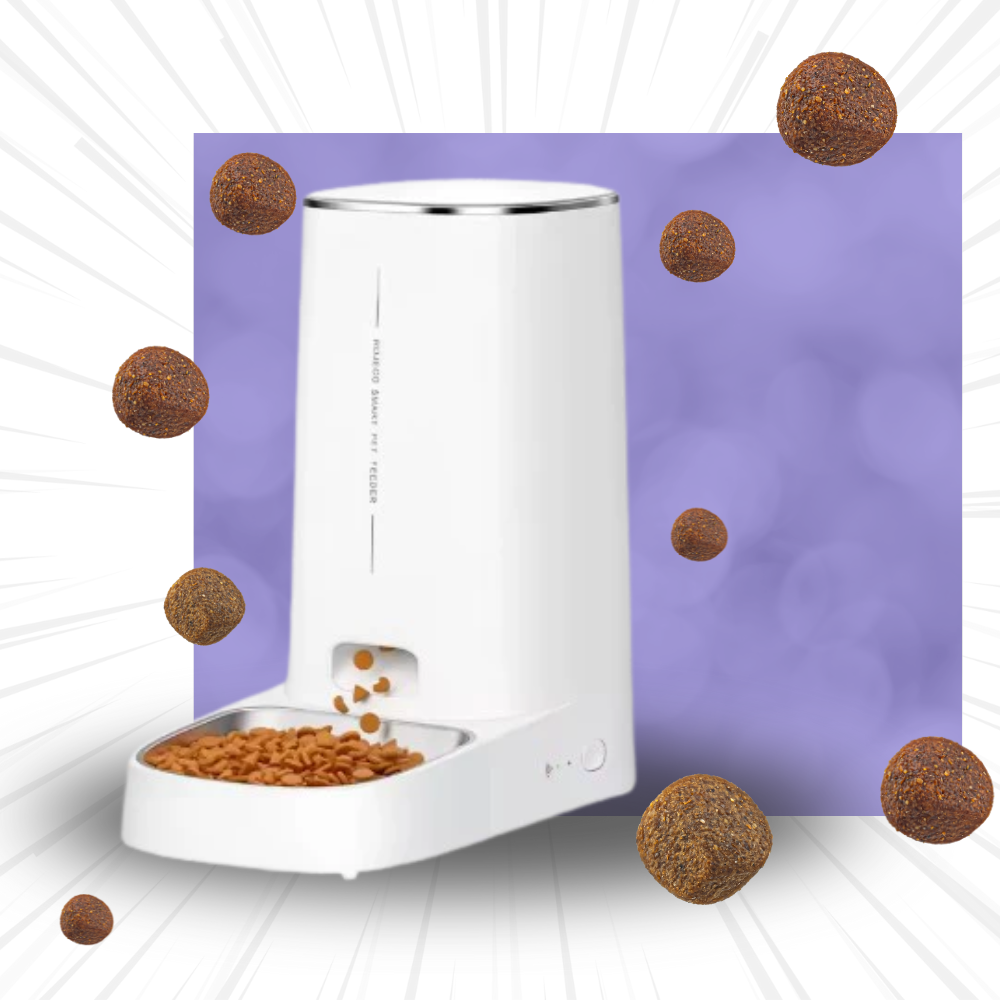 App-controlled cat feeder with voice recording